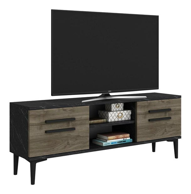 TV stolík/skrinka Vapove (orech + čierna) 