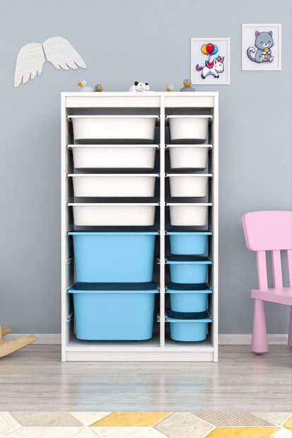 Organizator za igračke Dremonka 6 (bijela + plava)