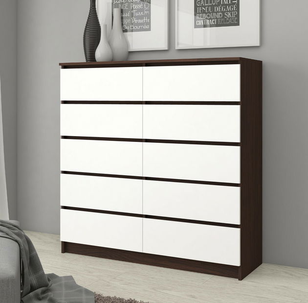 Komoda Keanu V (wenge + bijela)