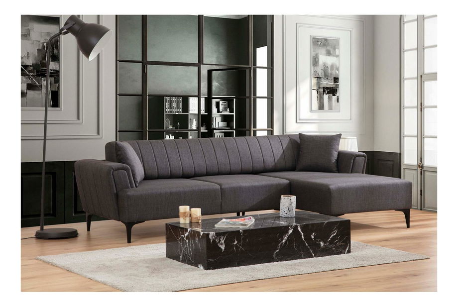 Colțar Hamletta (D) (gri închis + negru)