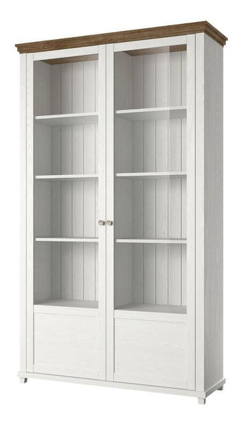 Vitrină Elvina Typ 13 (alb + arin + stejar lefkas)