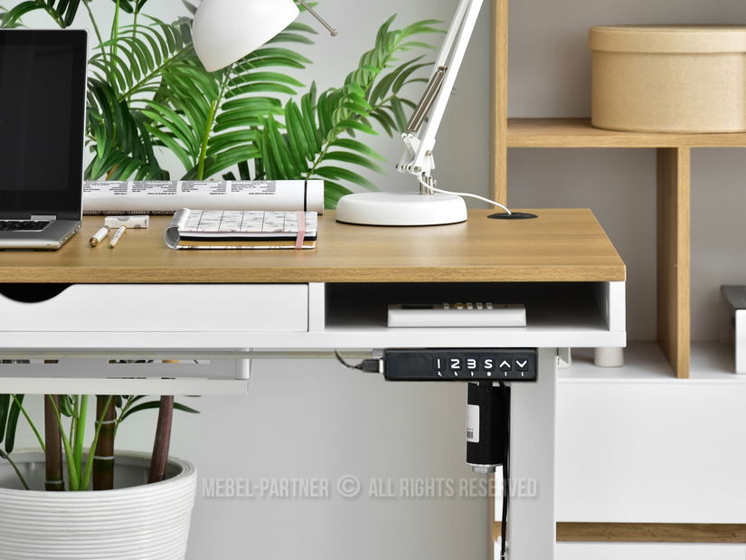 PC asztal Osto 120 (fehér tölgy + fehér)