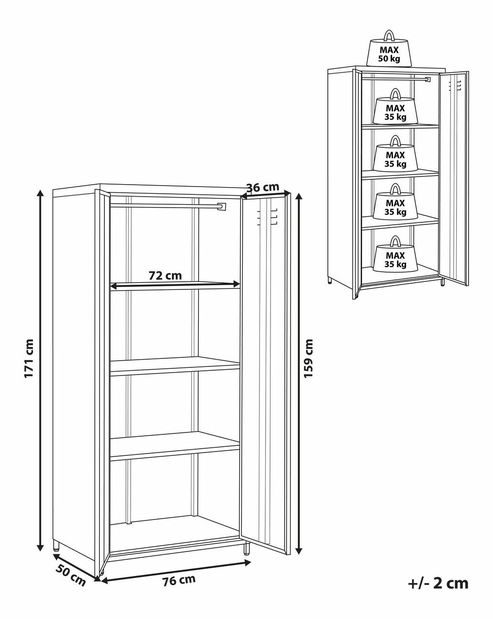 Dulap cu rafturi Verna (verde) 
