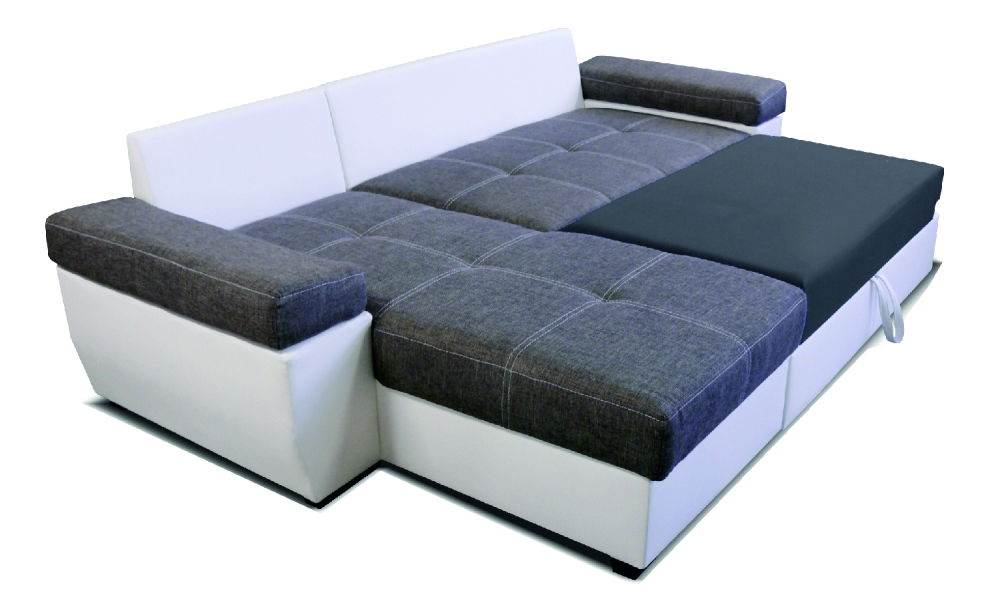 Rohová sedačka Viena L+2F (L) biela + sivá