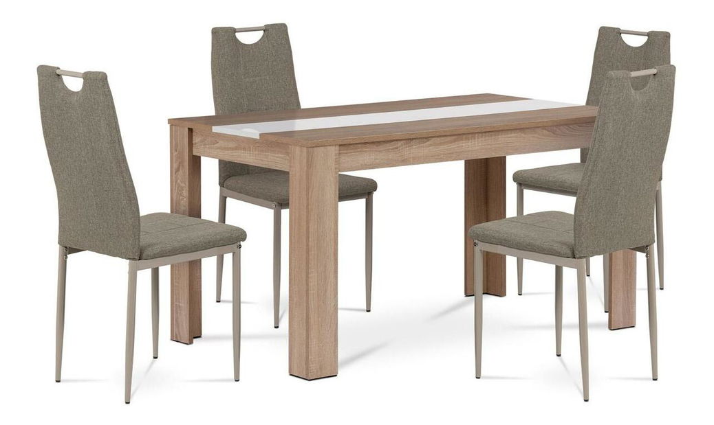 Blagovaonski set Bravio (hrast sonoma + cappuccino) (za 4 osobe)