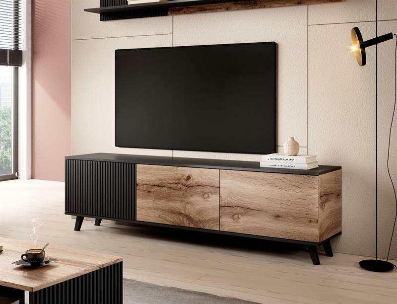 TV asztal Ranae RTV2 (wotan tölgy + fekete)