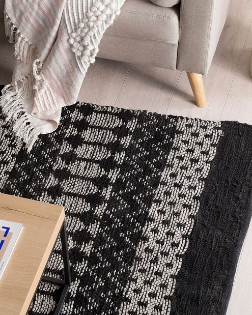 Tepih 140x200 cm SAKURA (tkanina) (crna)