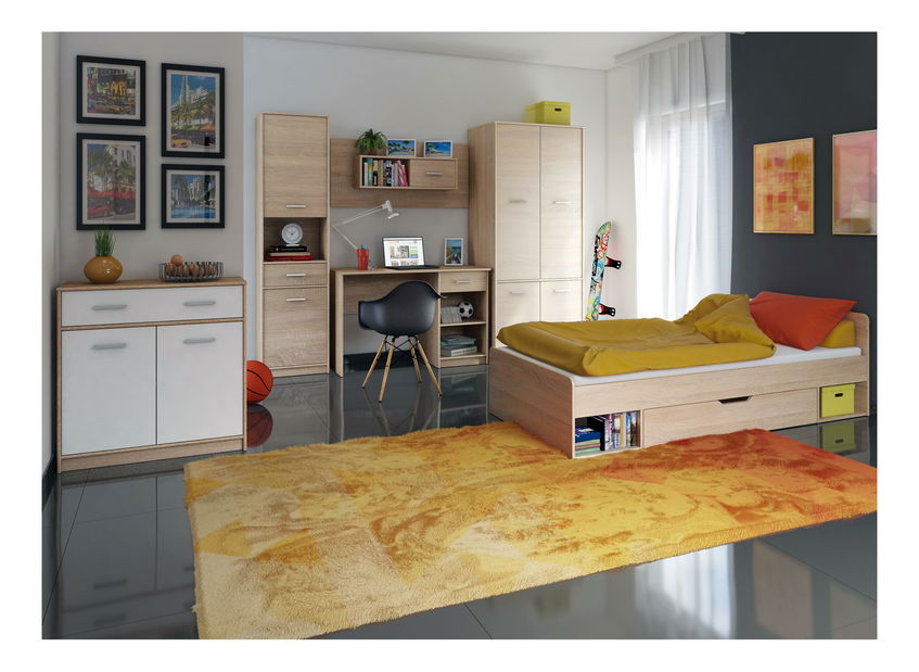 Camera de studenți Terrell 1 (stejar sonoma + alb)