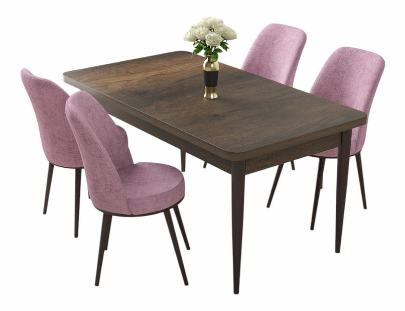 Jedálenský set Nilla (orech barokový + ružová) (pre 4 osoby)