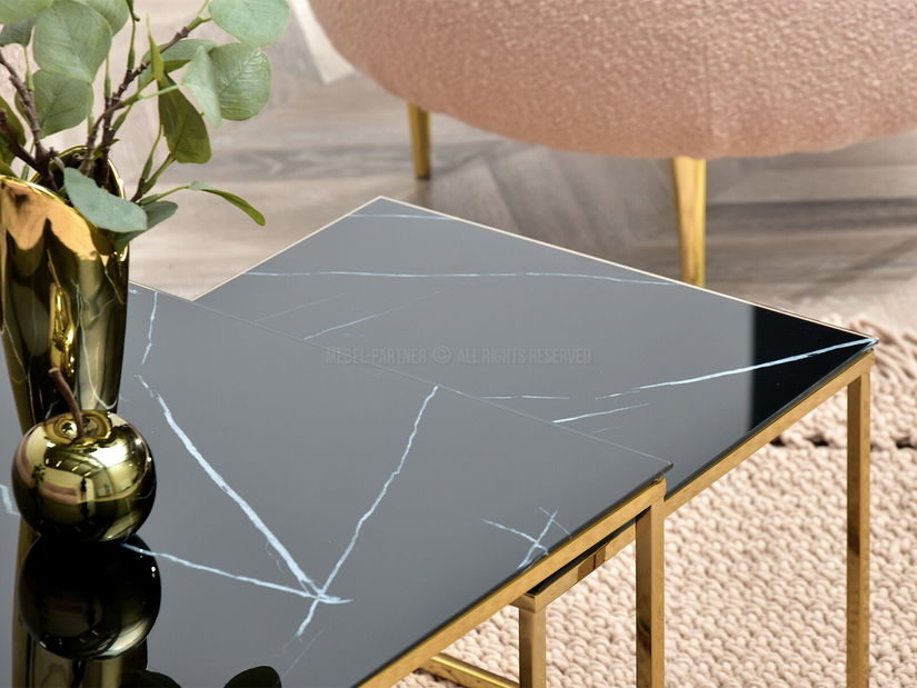 Dohányzóasztal Prana Law (fekete márvány + arany)