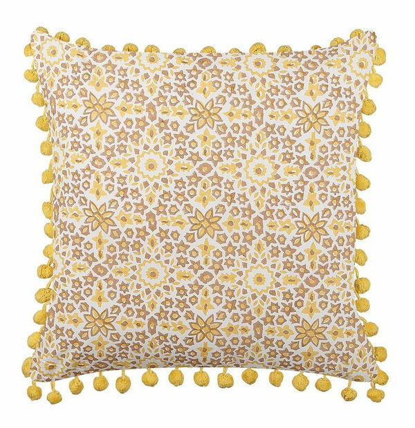 Sada 2 ozdobných vankúšov 45 x 45 cm Lyco (žltá)