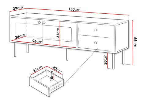 TV stolić/ormarić Aurezzo 2S (crna)