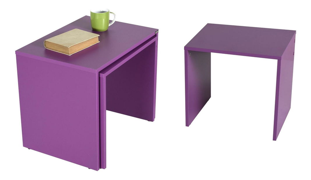 Set 3ks. konferenčných stolíkov Losuku 2 (fialová)