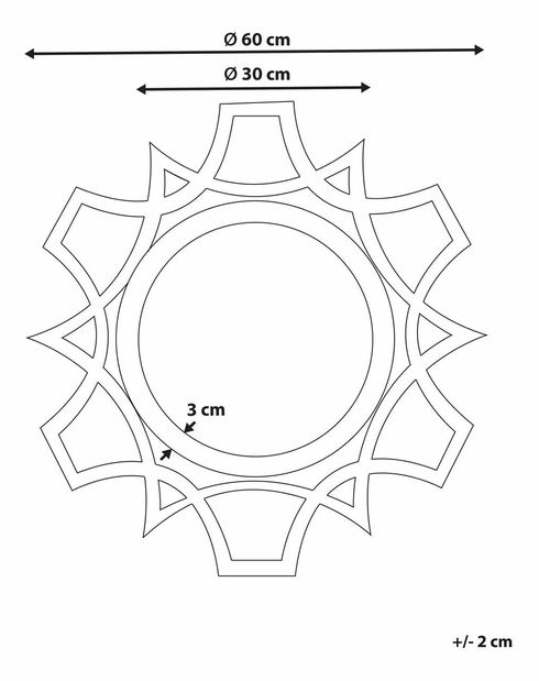 Oglindă de perete Zaccai (lemn deschis) 