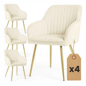 Set 4 scaune de sufragerie Foraccia (crem)