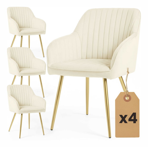 Set 4 scaune de sufragerie Foraccia (crem)