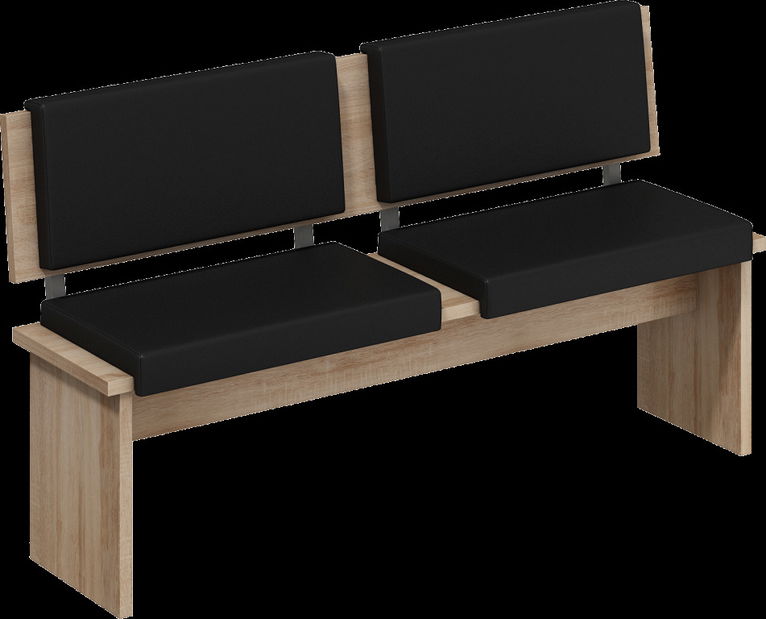 Jedálenský set Benito veľký (dub sonoma + čierna) (pre 6 osôb)