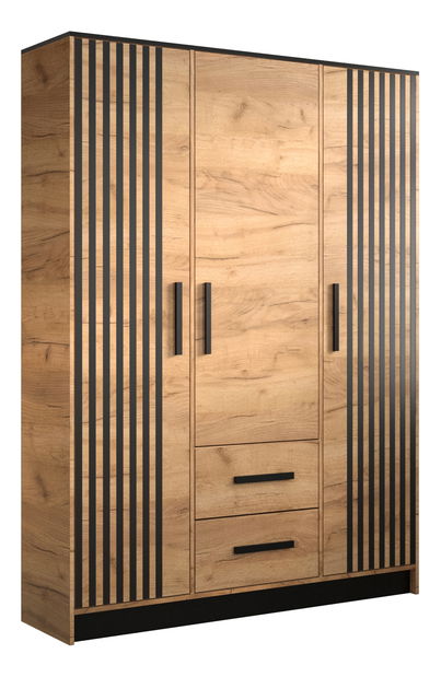 Ormar za garderobu 153 cm Marine 7 (hrast craft zlatni + crna)