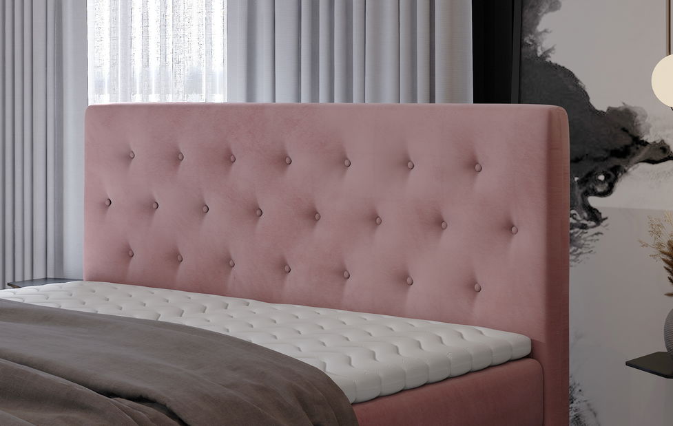 Franciaágy Boxspring 180 cm Larra (világosszürke) (matracokkal)