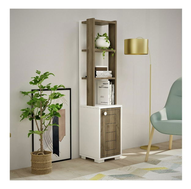 Regál Kovala (fehér + dió) 