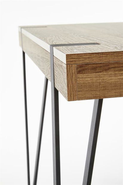 PC stolić Bernie (tamno drvo + crna)