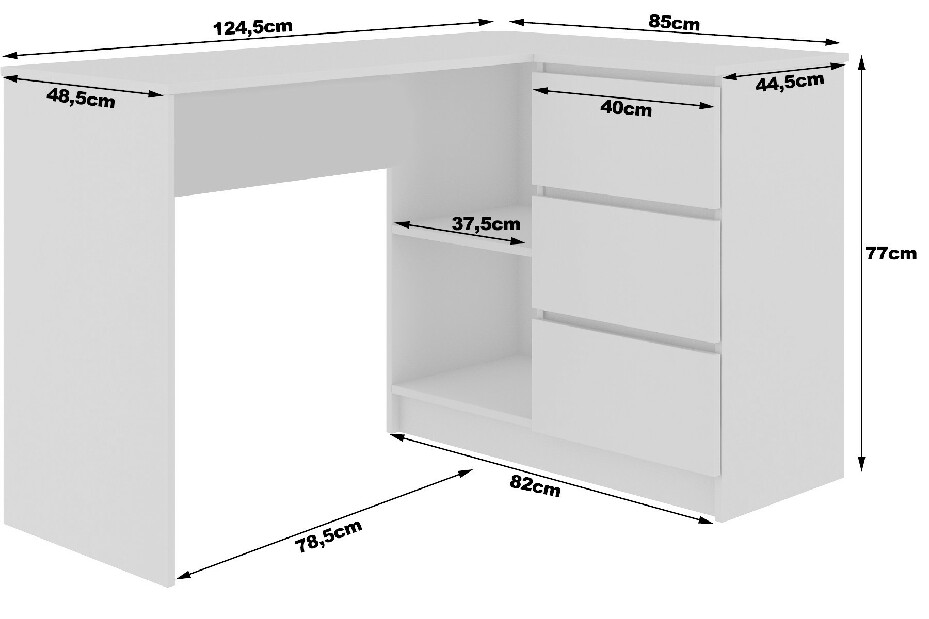 Rohový PC stolík Bodhi (dub craft) (P)