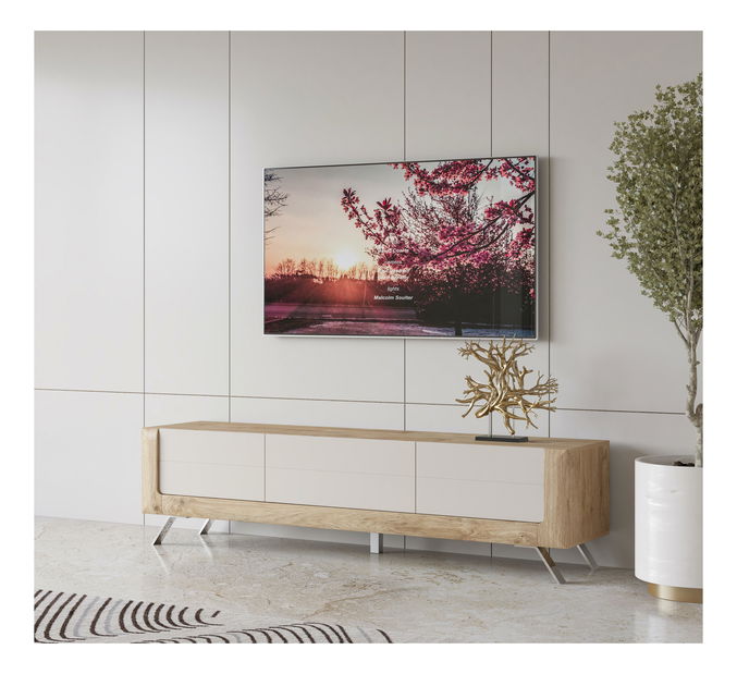 TV asztal/szekrény Kassie Typ 40 (kasmír + arany harbor tölgy)