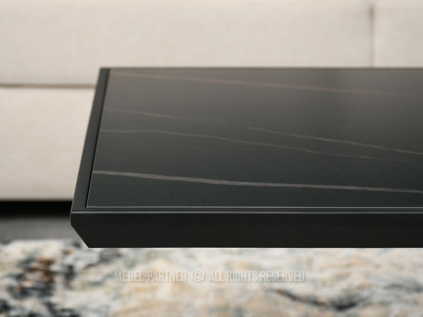 Dohányzóasztal Flint (fekete márvány + fekete)