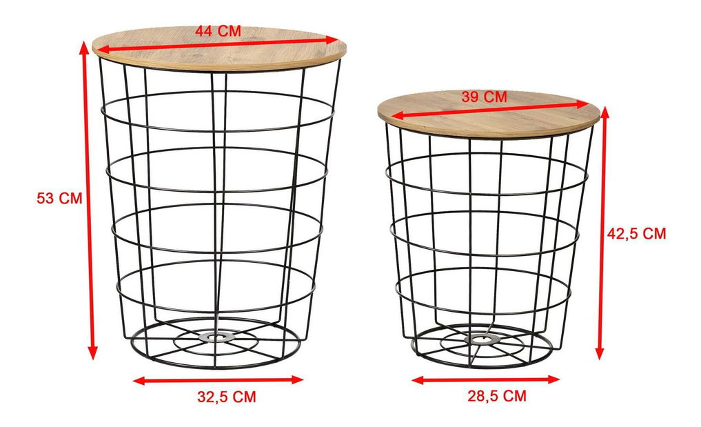 Set 2ks. konferenčných stolíkov Lilepe (borovica atlantická + čierna) 