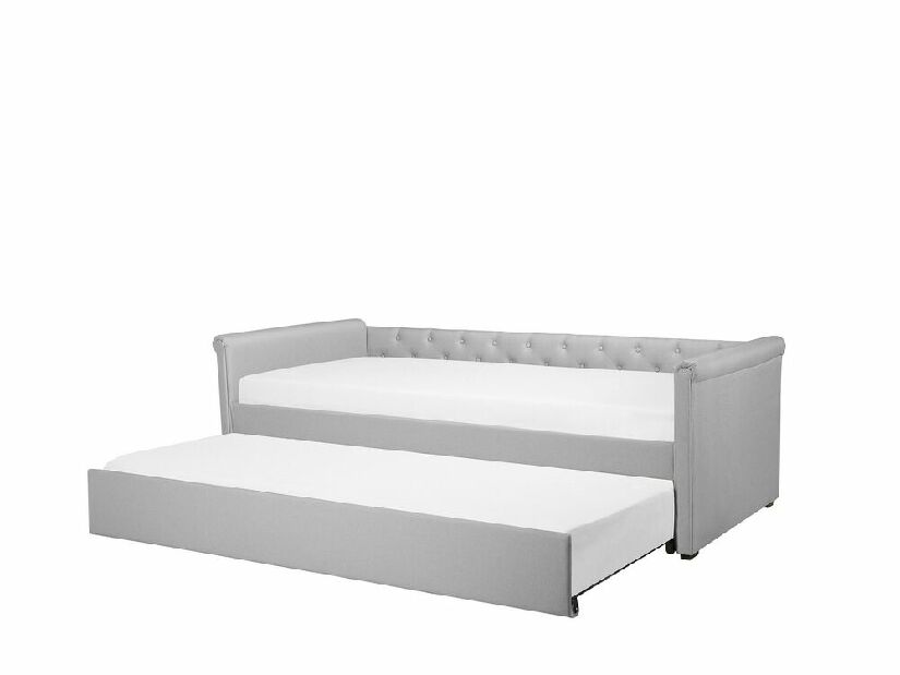 Jednolôžková posteľ 90 cm LISABON (polyester) (sivá) (s roštom) *výpredaj
