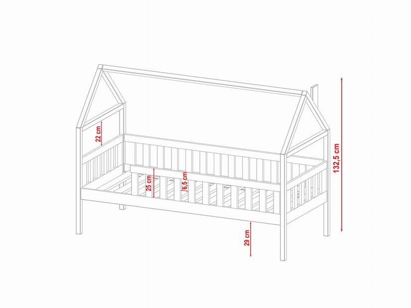 Dječji krevet 90 x 200 cm Donna (s podnicom) (bijela)