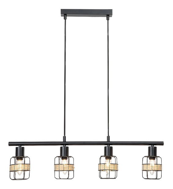 Závesné svietidlo Hopei 5284 (prírodná + čierna)