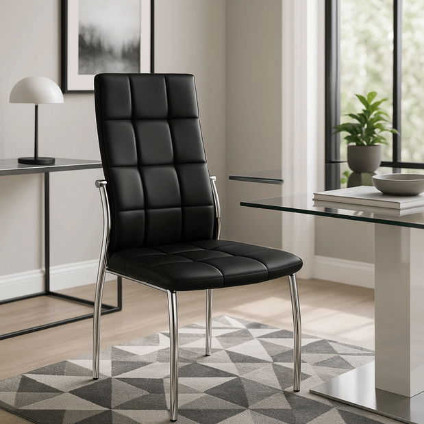 Étkezőszék Marinaleda (fekete öko-bőr) 