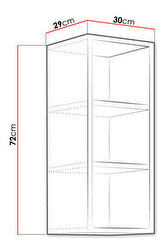 Horná kuchynská skrinka s poličkami 30 G-72 OTW Retro (Biela)