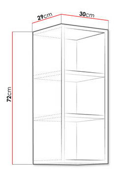 Horná kuchynská skrinka s poličkami 30 G-72 OTW Retro (Biela)