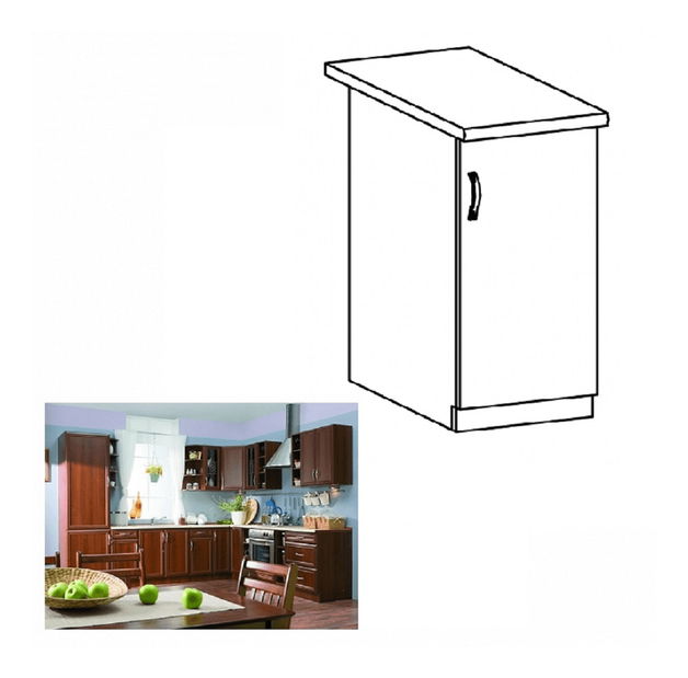 Alsó konyhaszekrény D40P Sillina (milano dió)