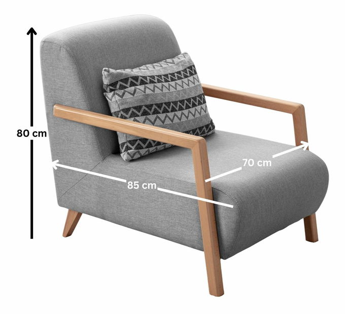 Kreslo Lattino (sivá)