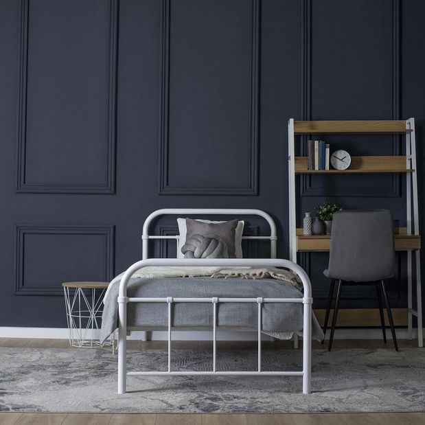 Metalni krevet 90 cm Pavot (bijela) (s podnicom)