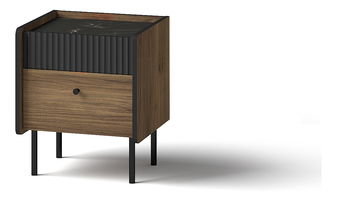 Nočný stolík Phelan P12 (orech warmia + čierna)