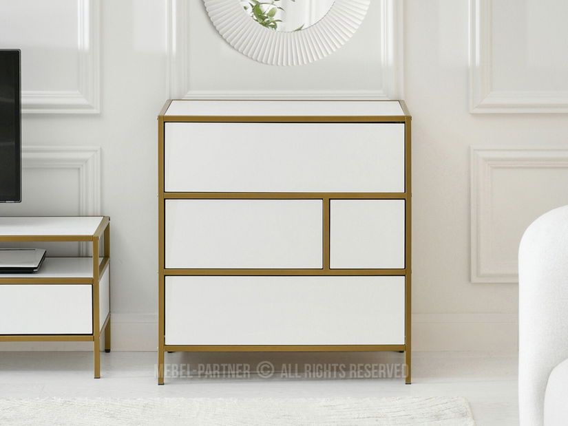 Komód Soren Kom (fehér fa + arany)