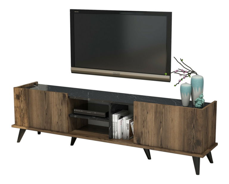 TV stolić/ormarić Emir (orah + crna)