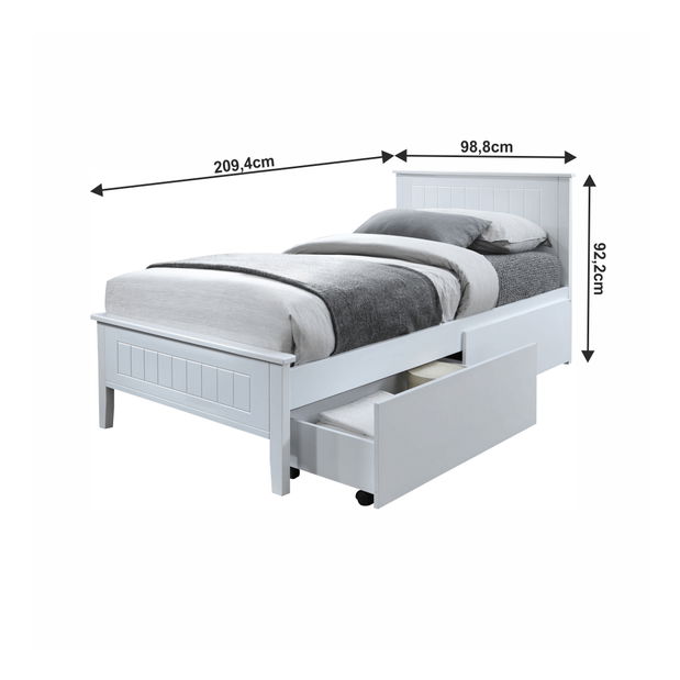 Jednolôžková posteľ 90 cm Minea (biela) (s roštom)