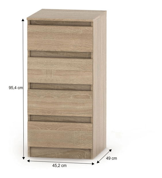 Comodă Hannah New 09 (Stejar sonoma)