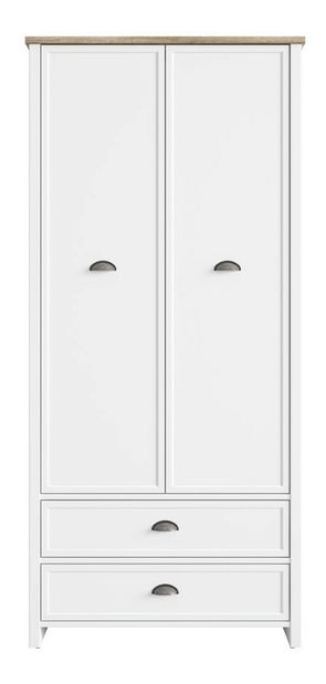 Šatníková skriňa BRW Cannet SZF2D2S (biela)