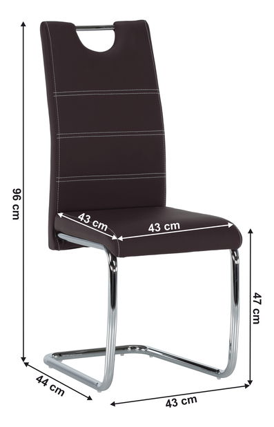 Scaun de sufragerie Abalia New (maro + Crom)