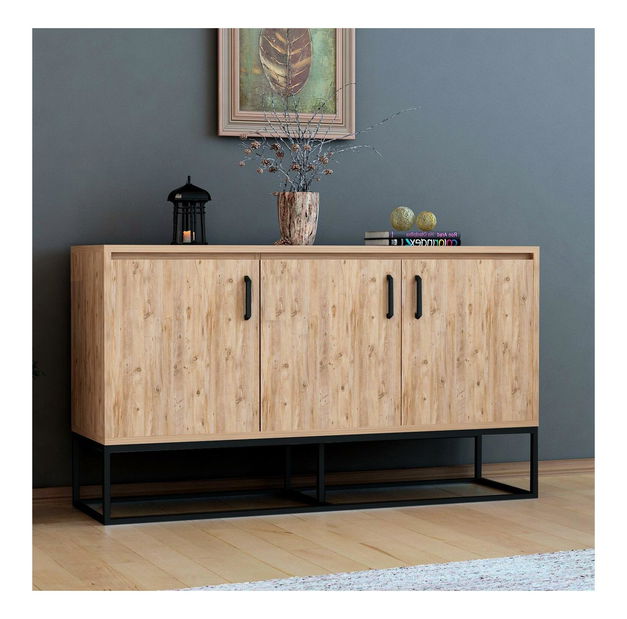 Konzolový stolík Limume (borovica atlantická + čierna) 