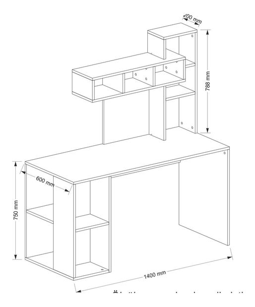 PC asztal Carla (fehér)