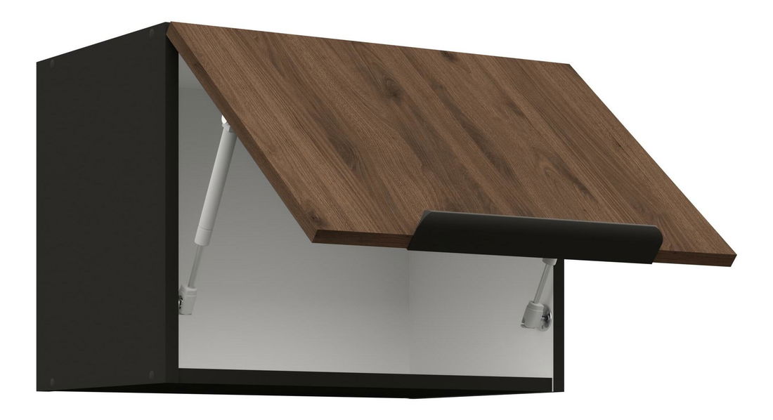 Felső konyhaszekrény Manana 50 GU 36 1F (korpus: matt fekete + front: okapi dió)
