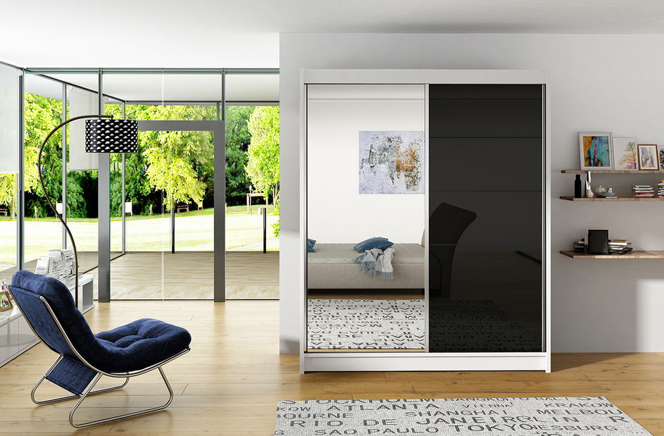 Ormar za garderobu- Vance 5 (bijela + crna)