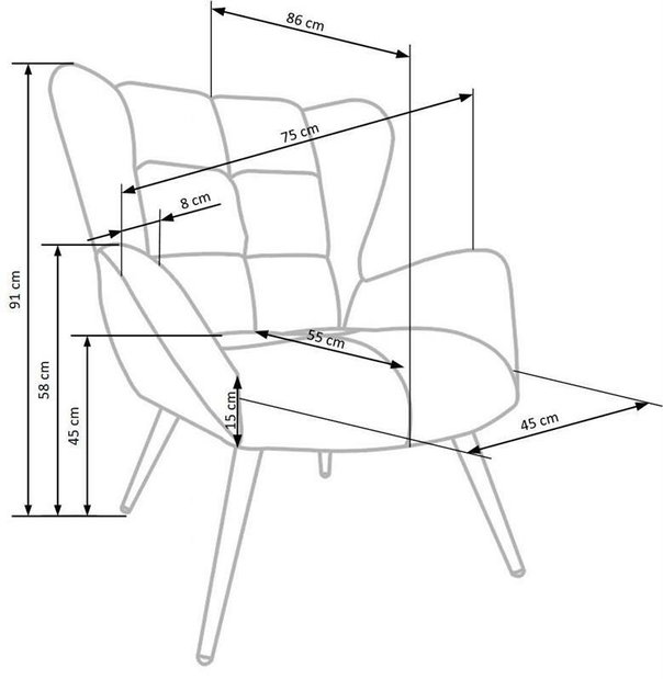 Fotoliu de design Tawanna (bej)
